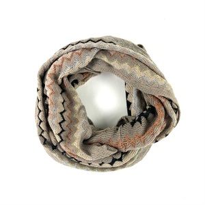 Buckle Chevron Sparkle Cream Infinity Scarf